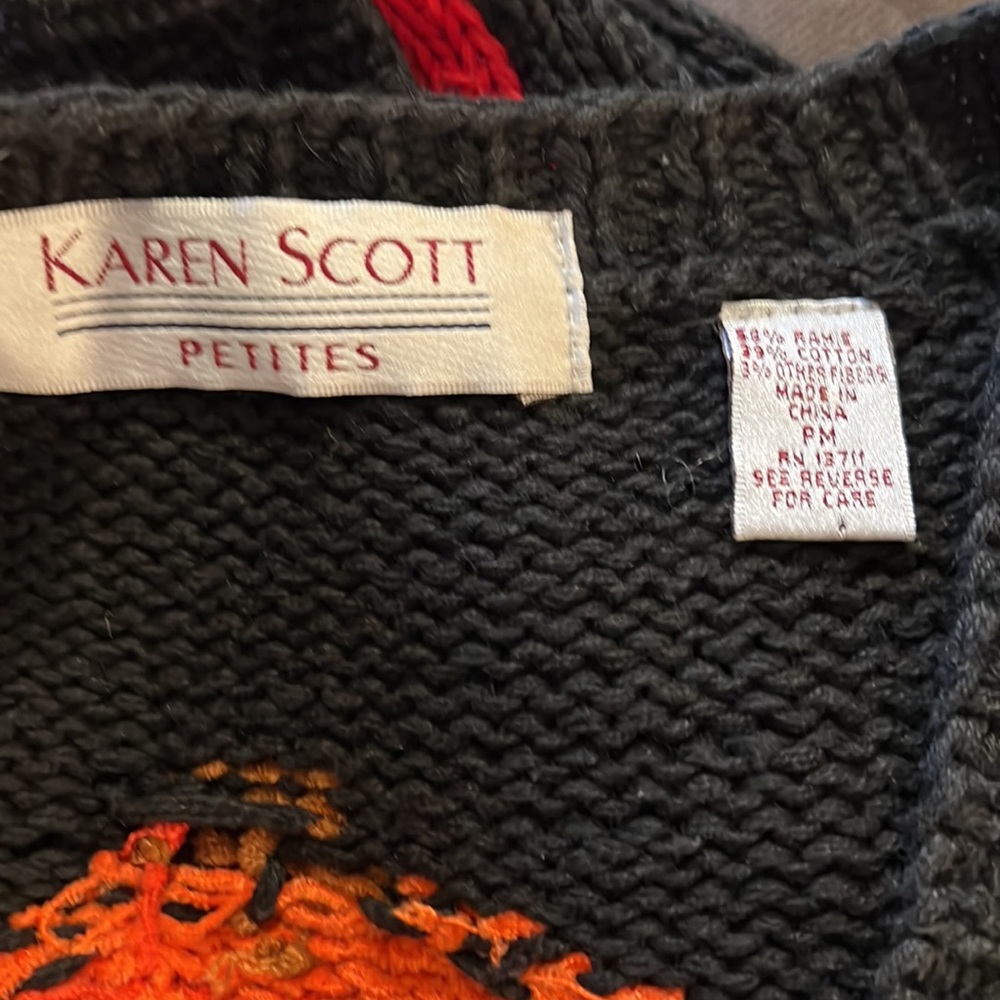 Karen Scott Vintage Knit Halloween Vest PM - Picture 5 of 5